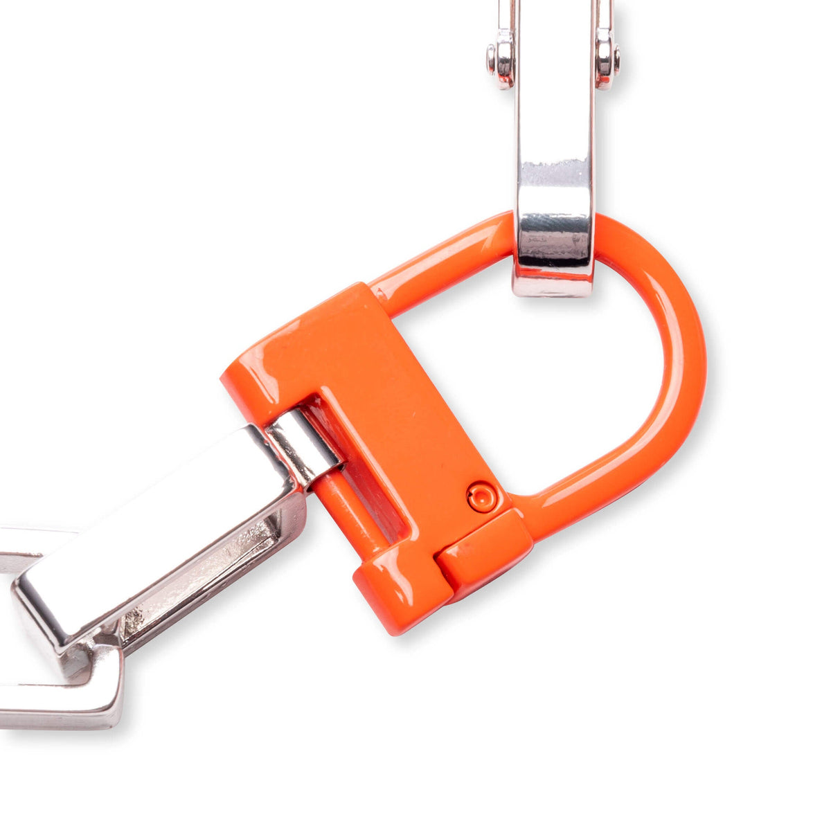 Multi Chain Square Necklace - Silver/Orange