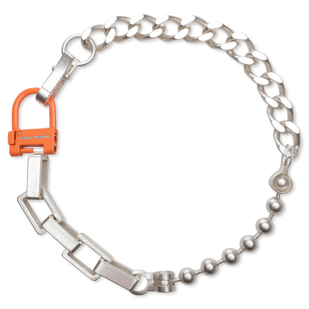 New Multichain Necklace - Silver/Orange