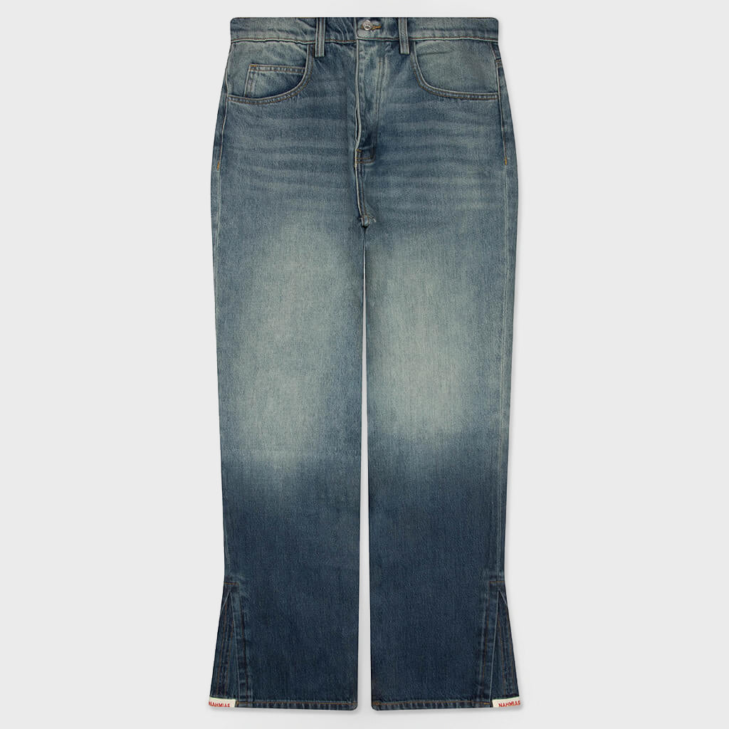 High Tide Split Seam Straight Leg Jean - Medium Indigo Wash