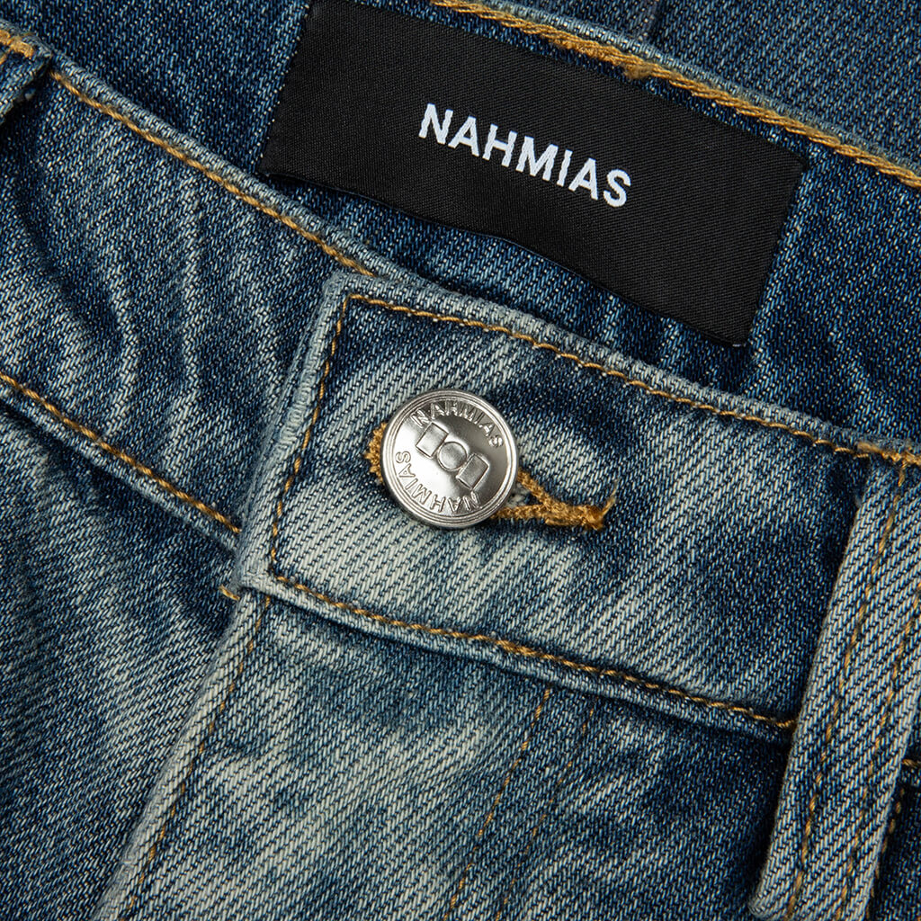 High Tide Split Seam Straight Leg Jean - Medium Indigo Wash