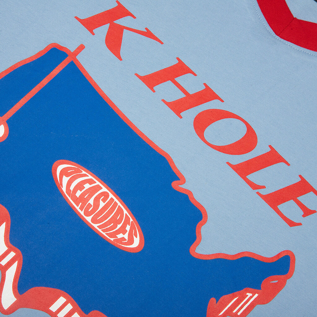 Hole V-Neck Jersey - Blue