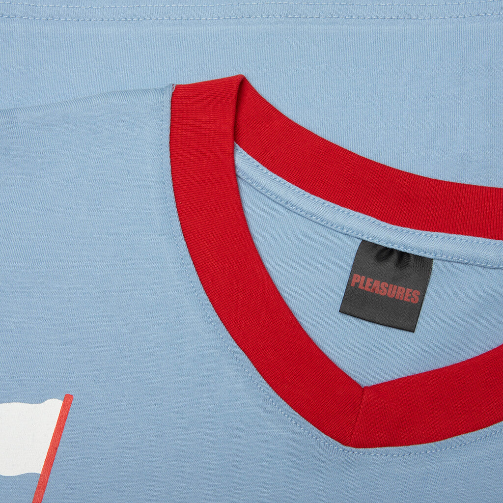 Hole V-Neck Jersey - Blue