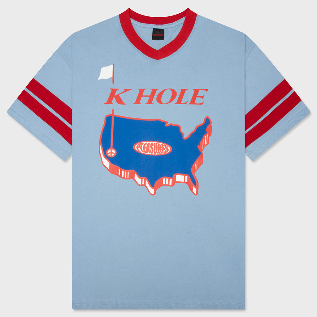 Hole V-Neck Jersey - Blue