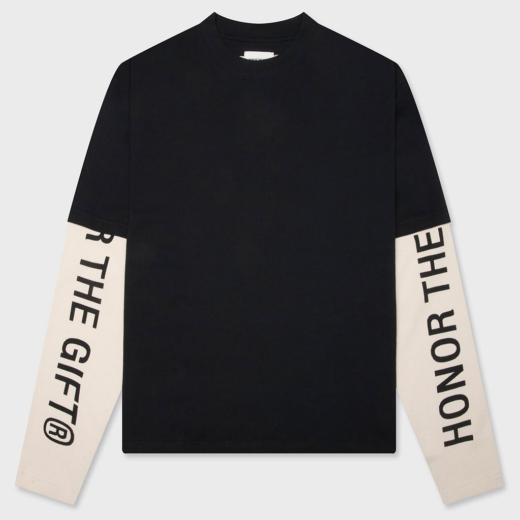 Honor Double Sleeve Tee - Black