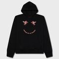 Fleece Hoodie With Unicorns Embroidery - Black