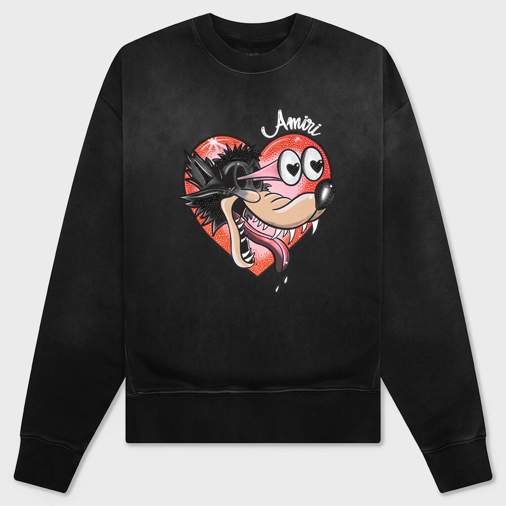 Hopeless Romantic Oversized Crew - Black