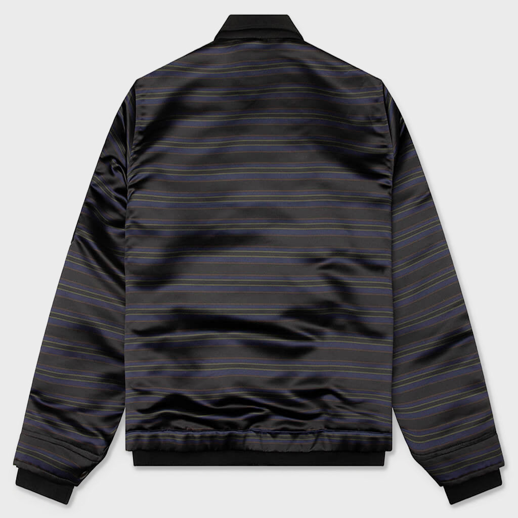 Horizontal Stripe Blouson - Black/Navy