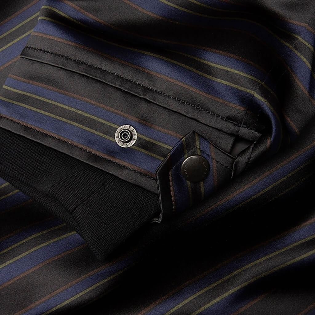 Horizontal Stripe Blouson - Black/Navy