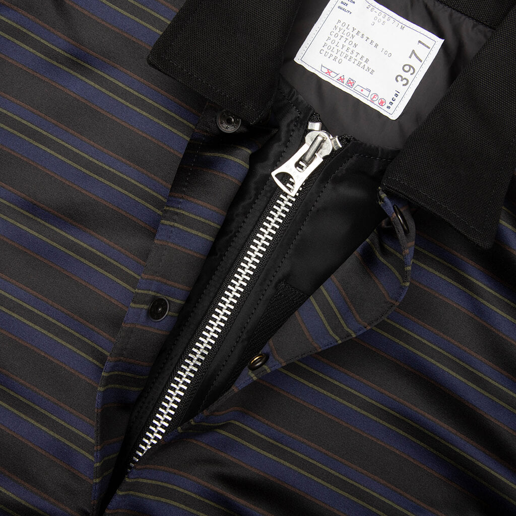 Horizontal Stripe Blouson - Black/Navy