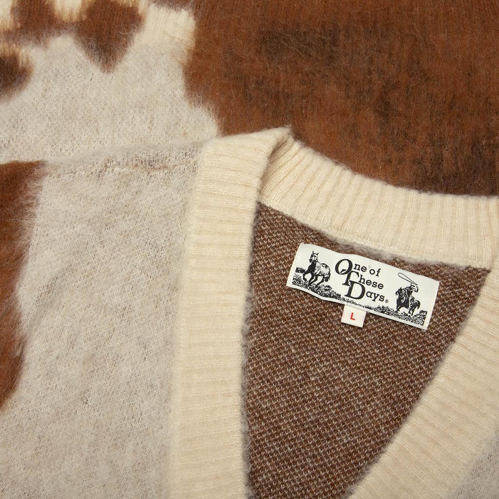 Horse Knit Cardigan - Brown