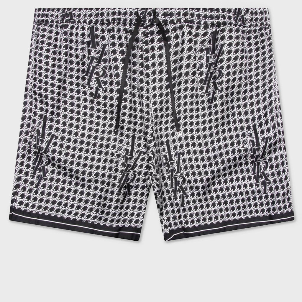 Houndstooth Silk Short - Black