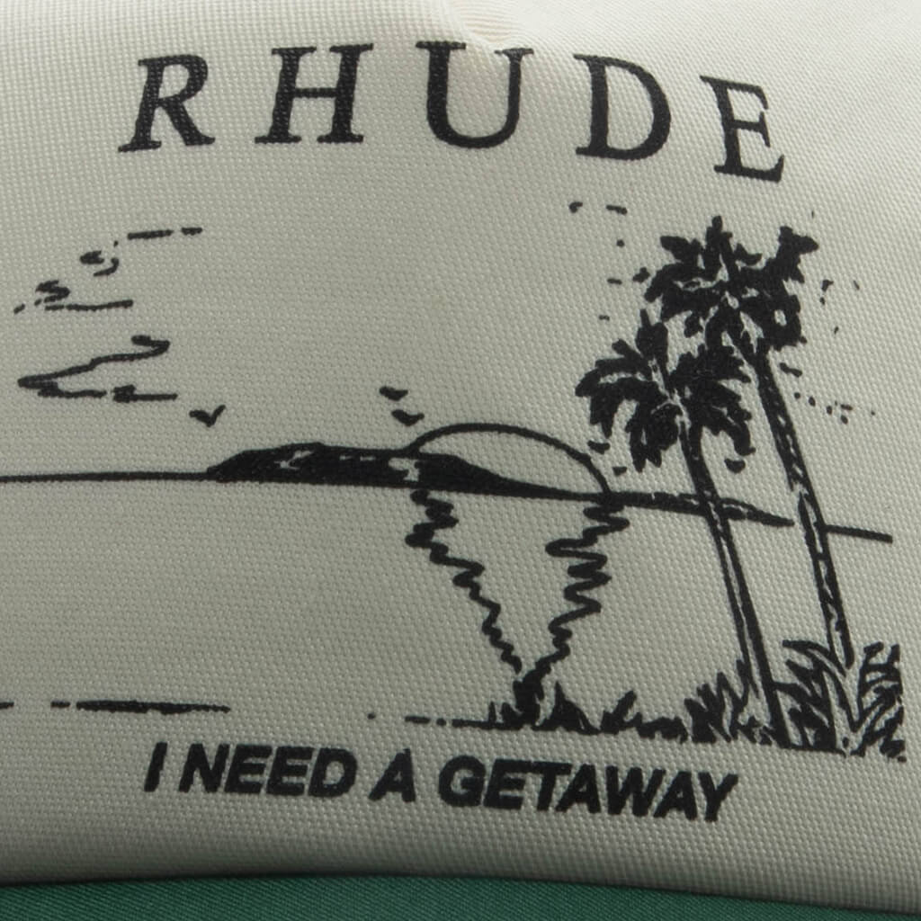I Need A Getaway Trucker Hat - Green/White