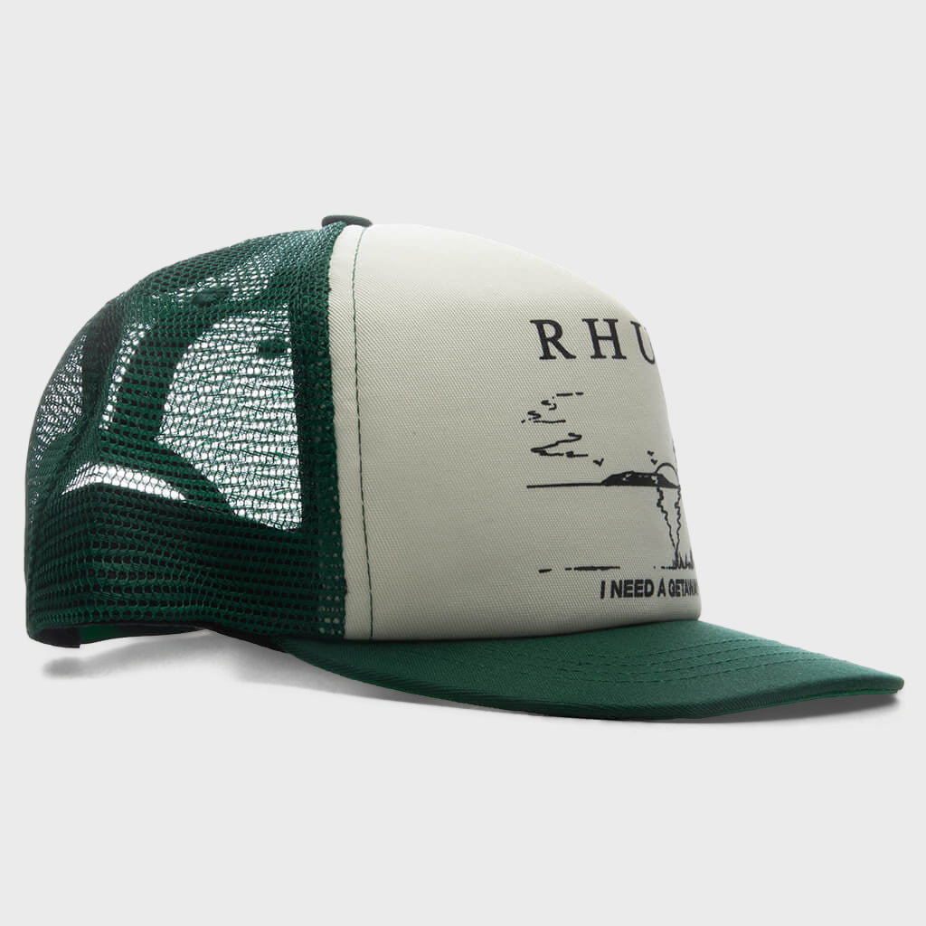 I Need A Getaway Trucker Hat - Green/White