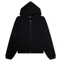 Initial Boxy Oversized Zip Through Hoodie - Black