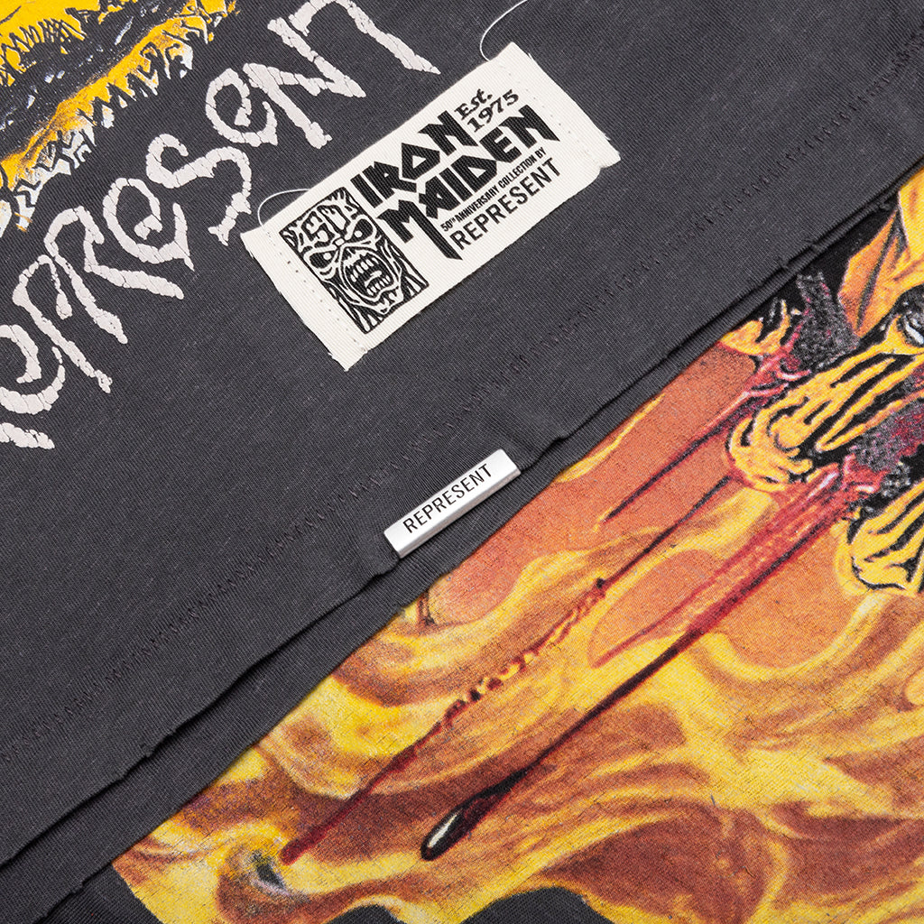 Number Of The Beast Long Sleeve T-Shirt - Sunfade Grey