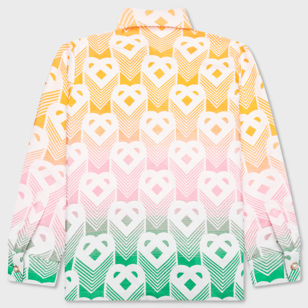 Jacquard Shacket - Gradient Flying Heart