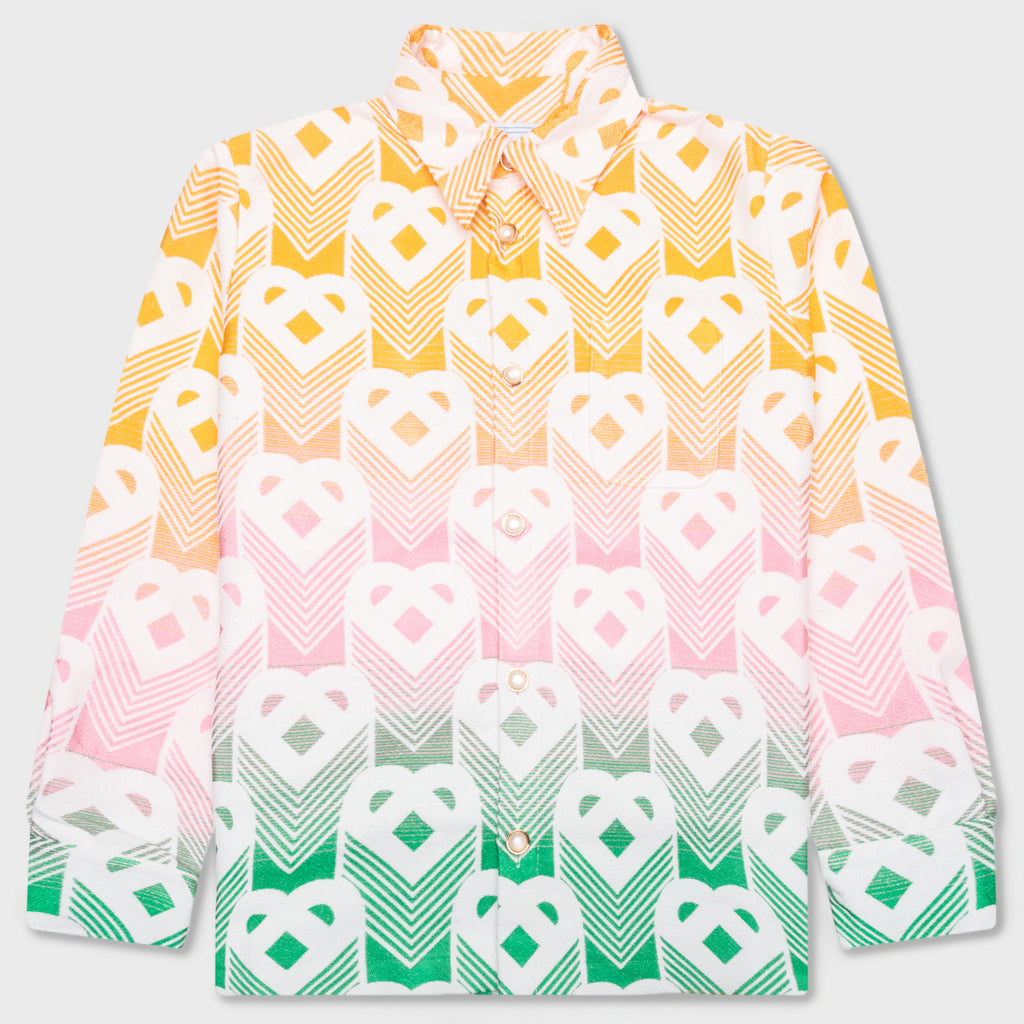 Jacquard Shacket - Gradient Flying Heart