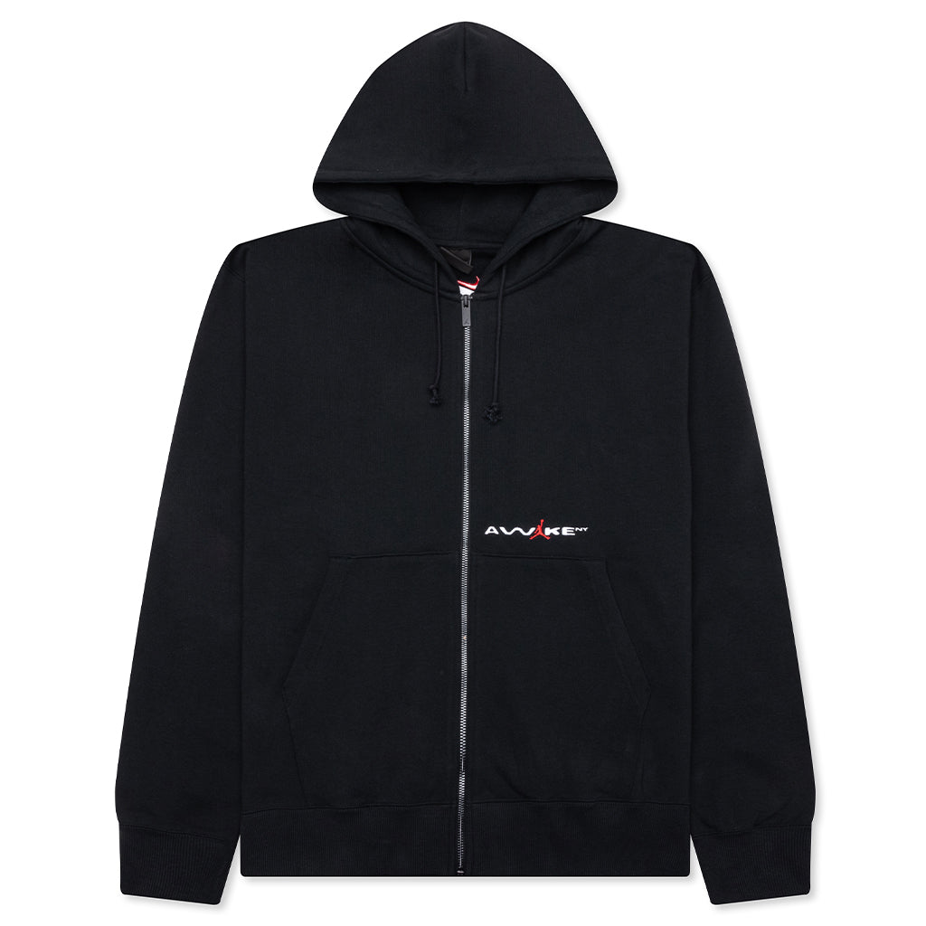 Full-Zip Fleece Hoodie - Black/University Red