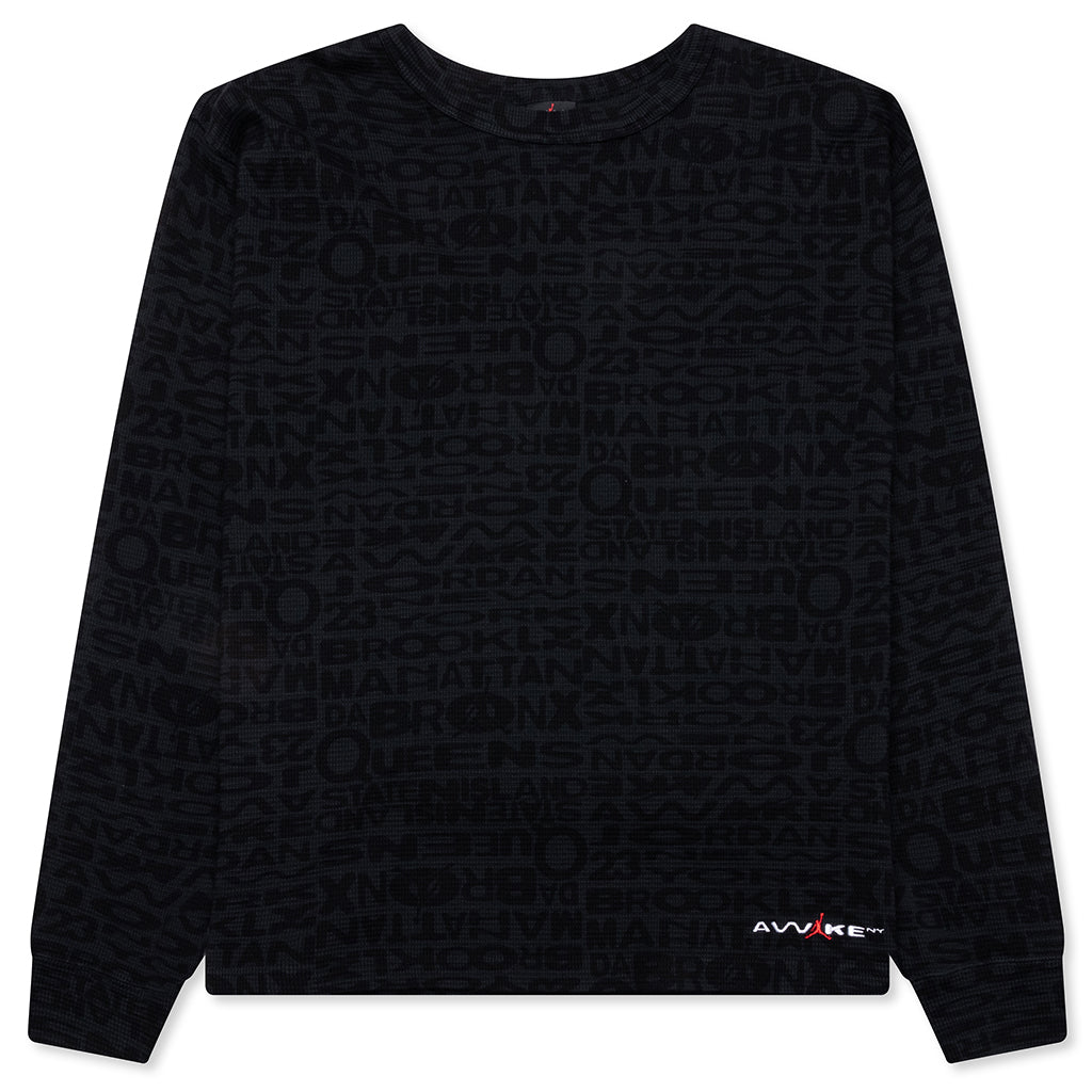 Thermal Long Sleeve Top - Black/White/University Red