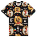 S/S AOP Tee - Black/Sail/Orange