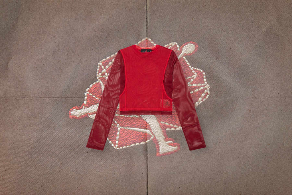 Women’s Long-Sleeve Mesh Top - Gym Red/Team Red