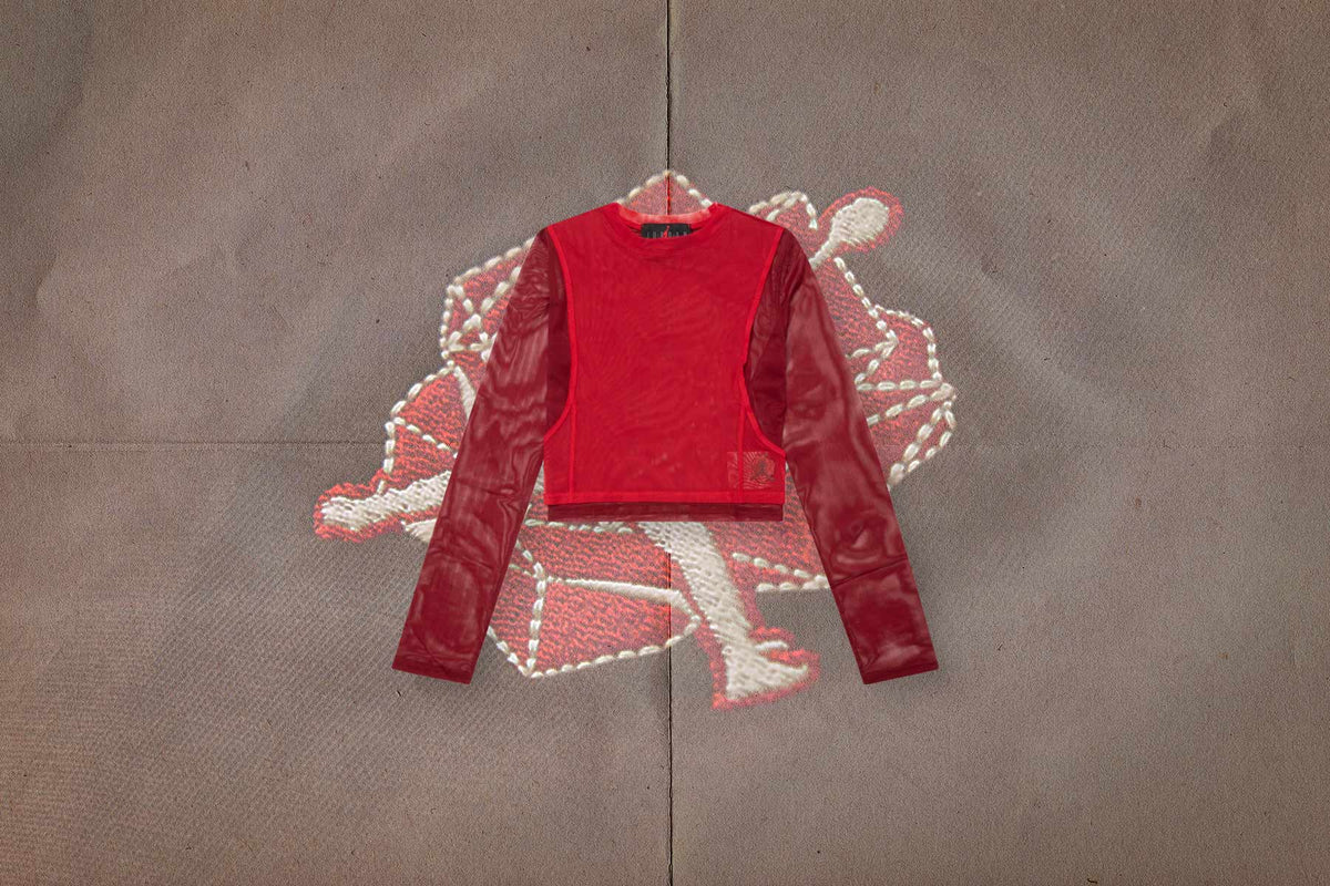 Women’s Long-Sleeve Mesh Top - Gym Red/Team Red