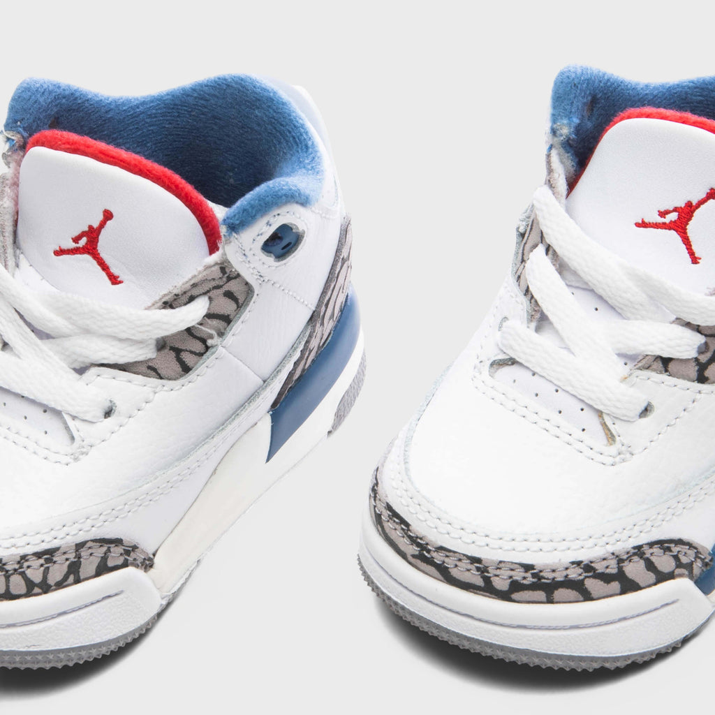 Air Jordan 3 Retro 'True Blue' (TD) - White/True Blue/Grey/Fire Red