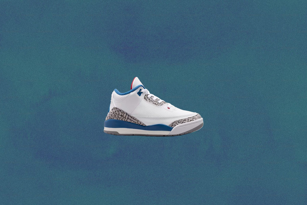 Air Jordan 3 Retro 'True Blue' (TD) - White/True Blue/Grey/Fire Red