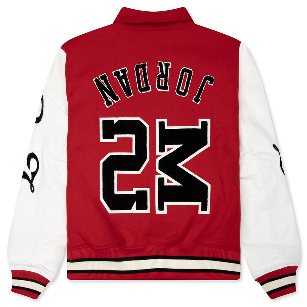 Air Jordan x Saint Mxxxxxx Varsity Jacket - University Red/White/Black