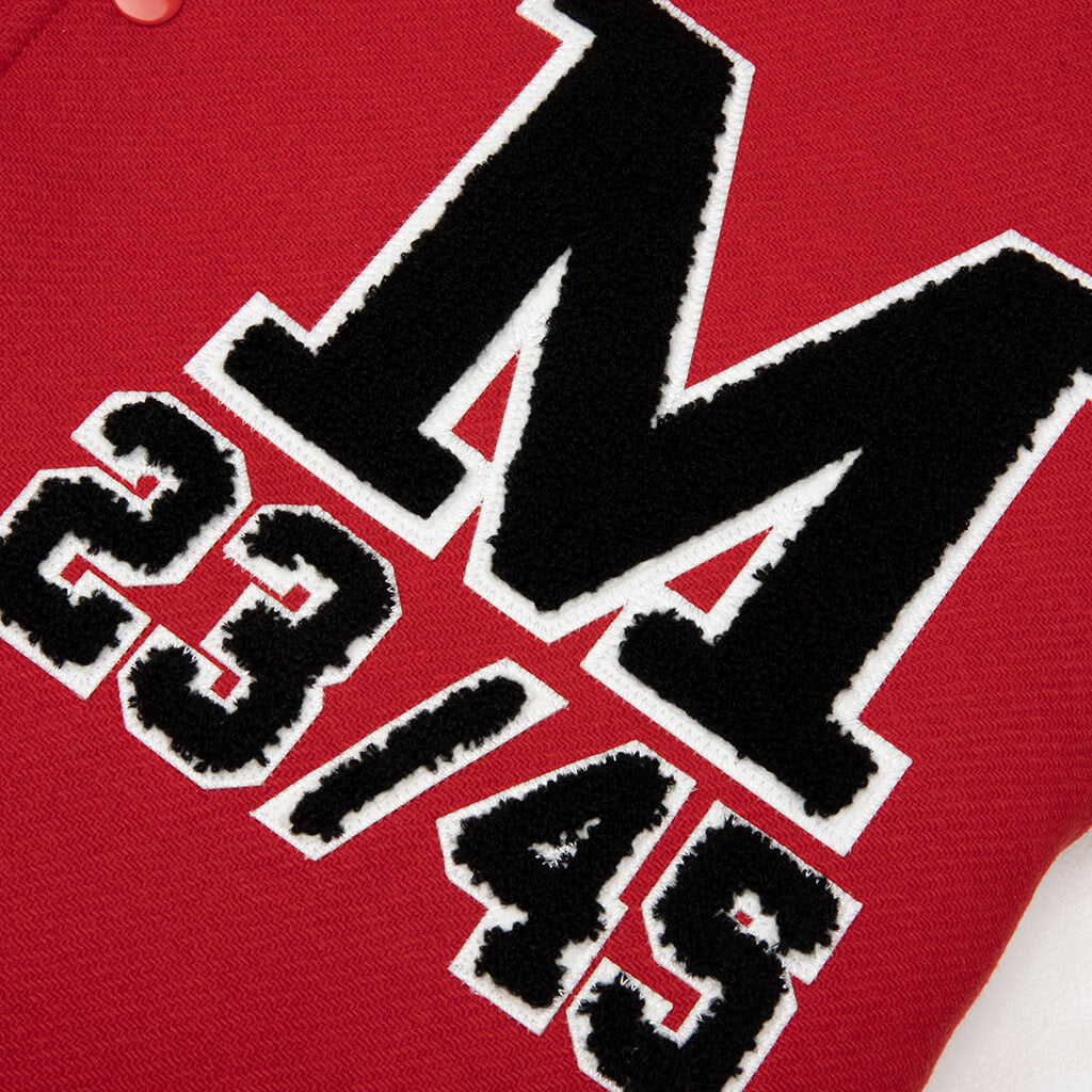Air Jordan x Saint Mxxxxxx Varsity Jacket - University Red/White/Black