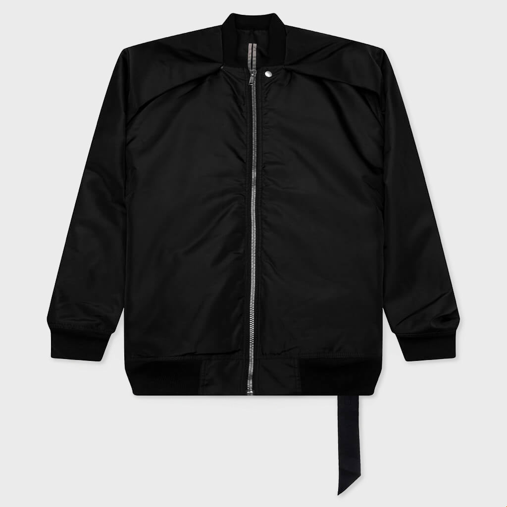 Jumbo Convertible Peter Padded Flight Bomber Jacket - Black