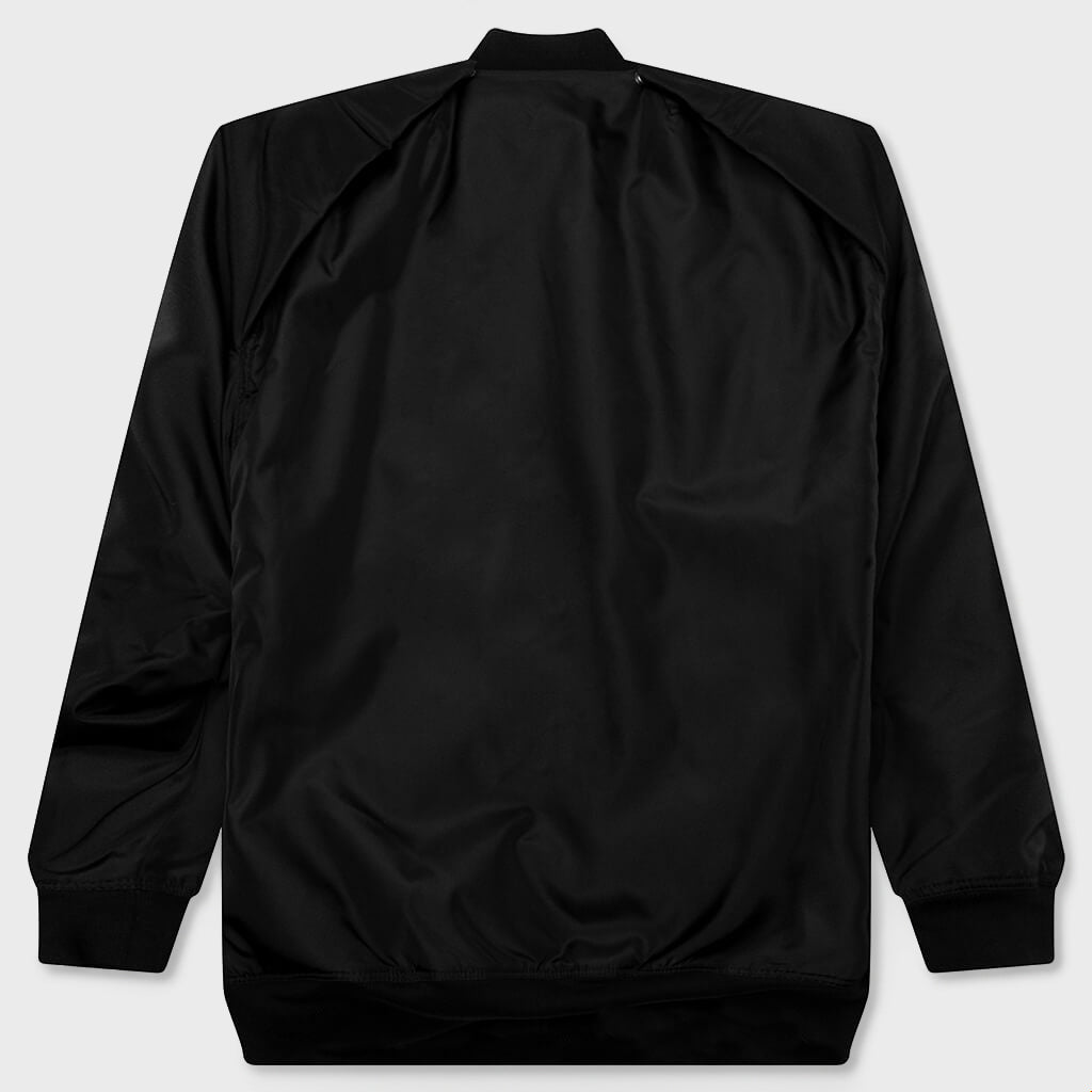 Jumbo Convertible Peter Padded Flight Bomber Jacket - Black