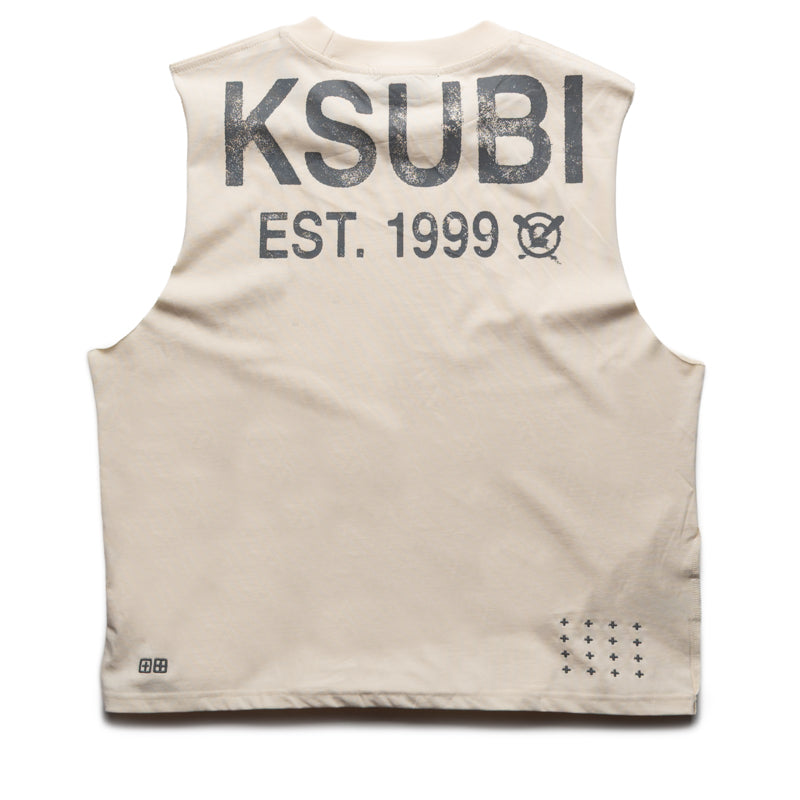 Ksubi State Halen Cut Off Tank - Ecru