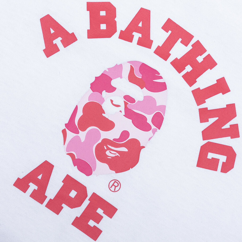 Kid's ABC Camo College Tee - White/Pink