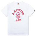 Kid's ABC Camo College Tee - White/Pink