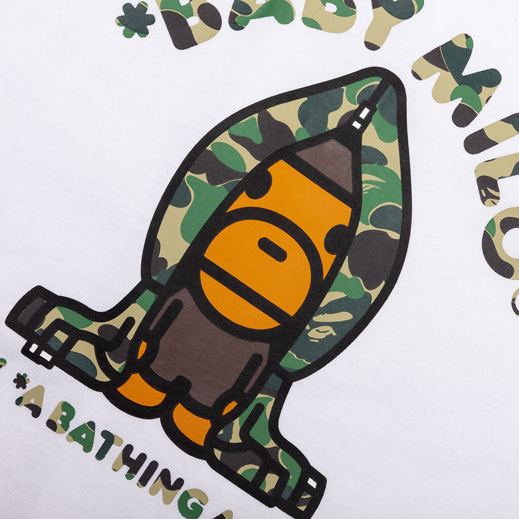 Kid's ABC Camo Milo Hoodie Tee - White/Green