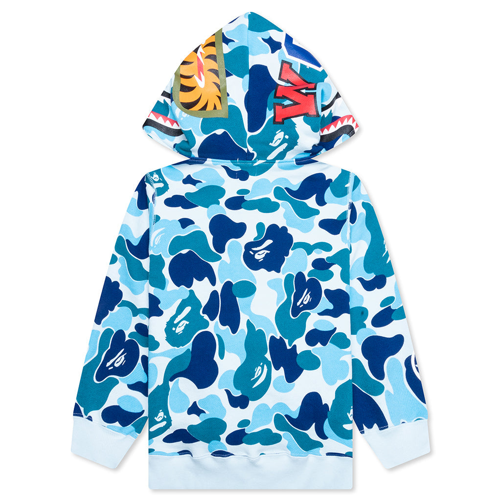 Kid's Abc Camo Shark Zip Hoodie - Blue