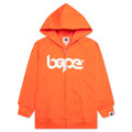 Kid's Bape Relaxed Fit Pigment Dye Zip Hoodie - Orange