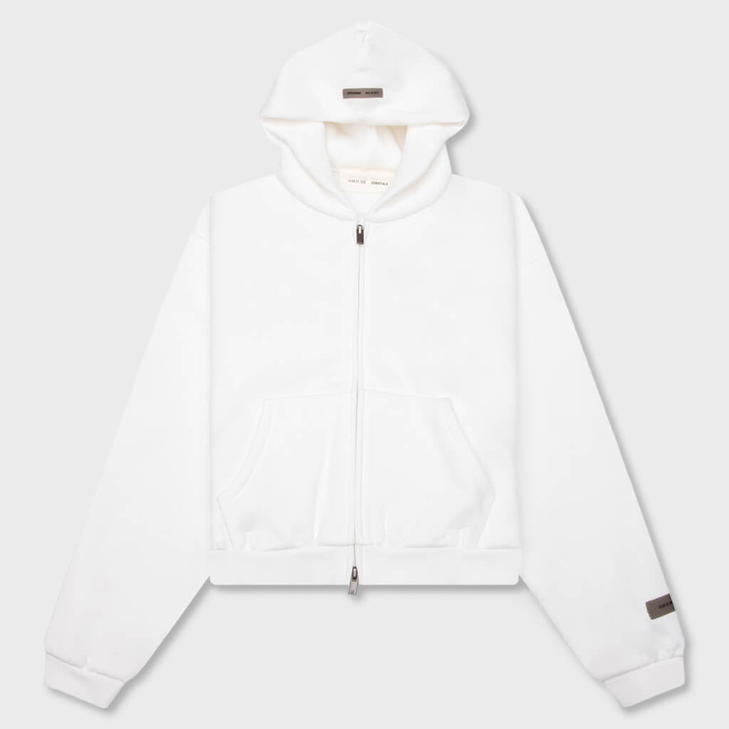 Kid's Fleece Zip-Up Hoodie - Cloud White