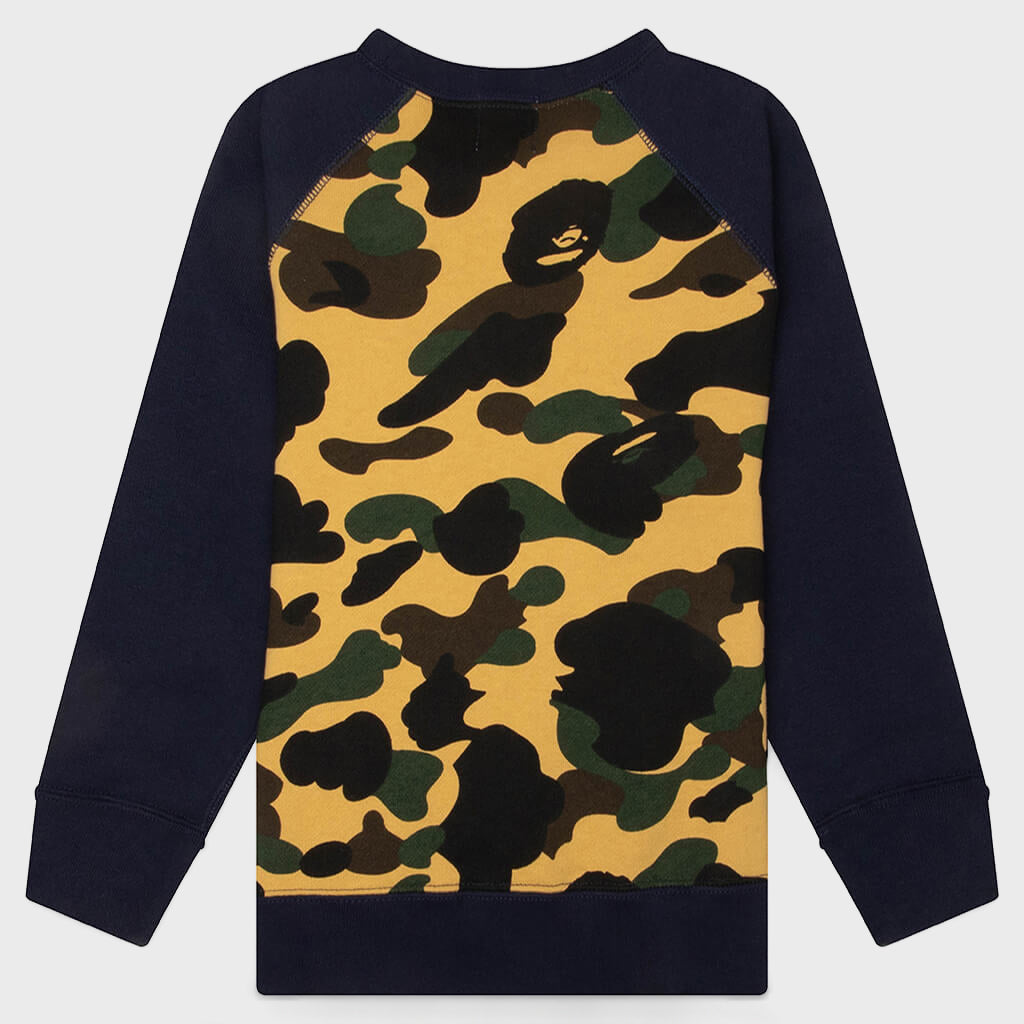 Kids 1st Camo Milo Shark FZH Crewneck Sweatshirt - Blue