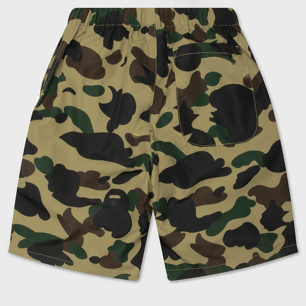 Kids 1st Camo One Point Beach Shorts - Yellow