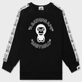 Kids Baby Milo Line Tape Relaxed Fit Crewneck Sweatshirt - Black