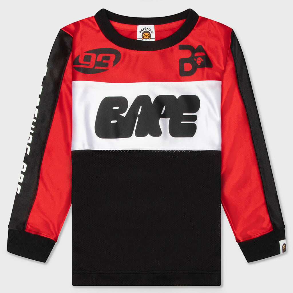 Kids BAPE Mesh L/S Tee - Red