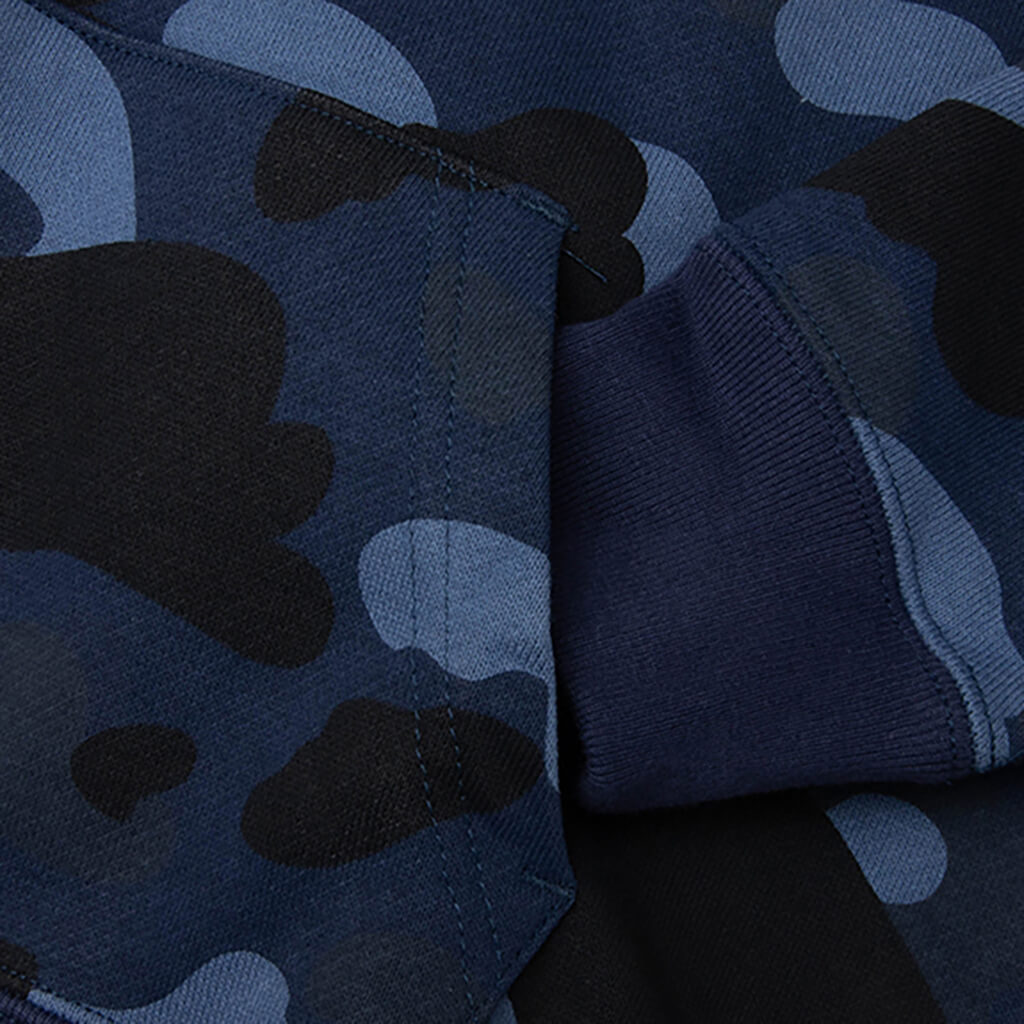 Kids Color Camo Ape Head Relaxed Fit Pullover Hoodie - Navy