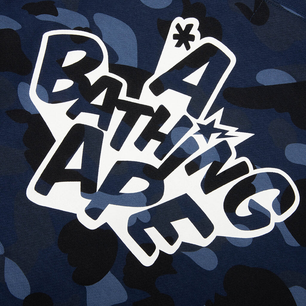 Kids Color Camo Ape Head Relaxed Fit Pullover Hoodie - Navy