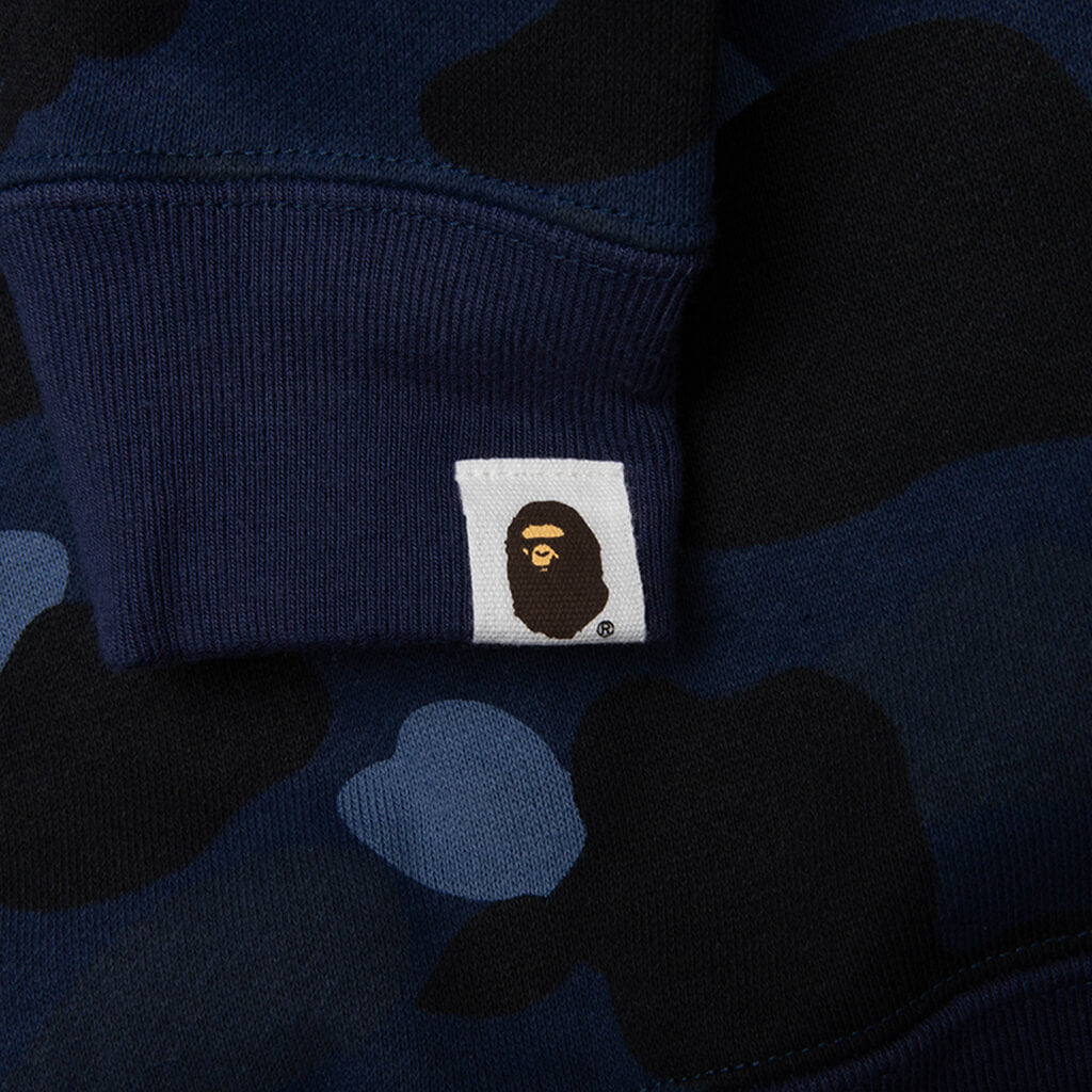 Kids Color Camo Ape Head Relaxed Fit Pullover Hoodie - Navy
