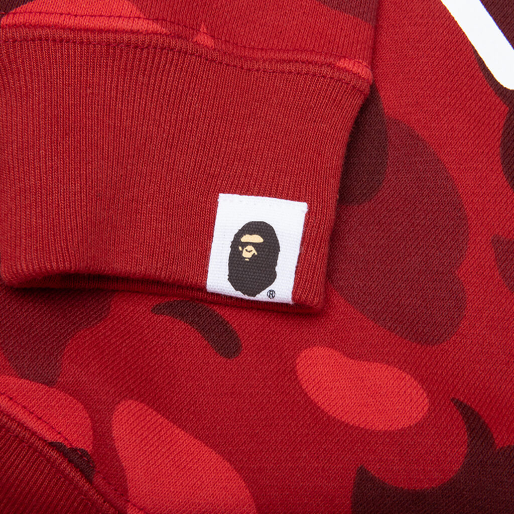 Kids Color Camo Ape Head Relaxed Fit Pullover Hoodie - Red
