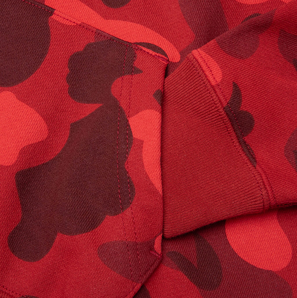 Kids Color Camo Ape Head Relaxed Fit Pullover Hoodie - Red