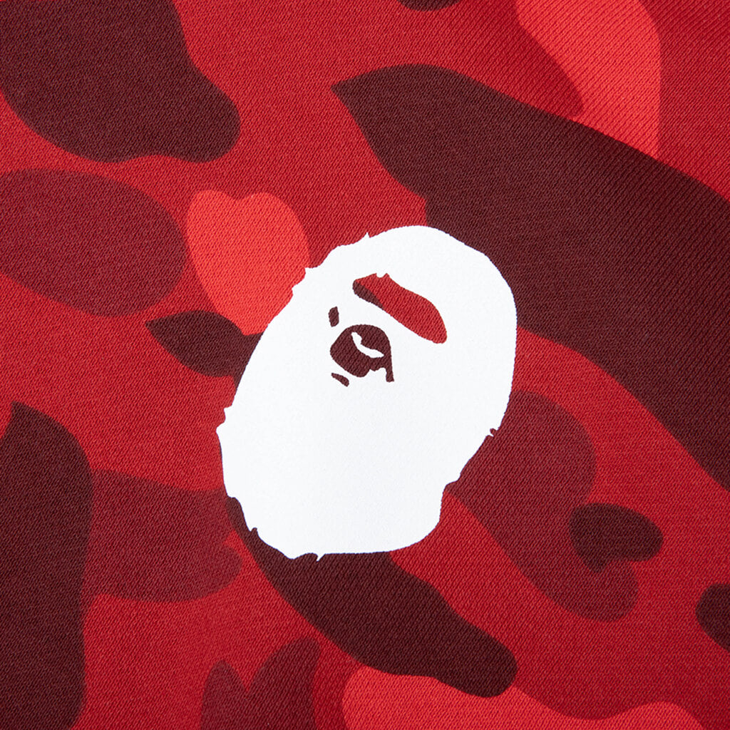 Kids Color Camo Ape Head Relaxed Fit Pullover Hoodie - Red