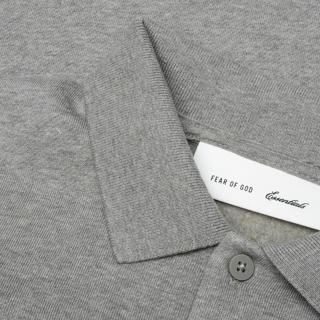 Kids Cropped Polo - Seal Heather/Iron Grey